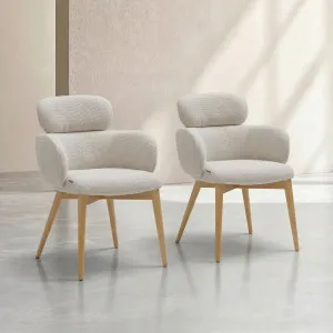 FLORE - Fabric & Oak Set of 2 Dining Chairs by European Lifestyle, a Dining Chairs for sale on Style Sourcebook