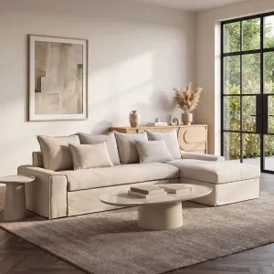 GINOSA - Linen Right-hand Chaise Sofa by European Lifestyle, a Sofas for sale on Style Sourcebook