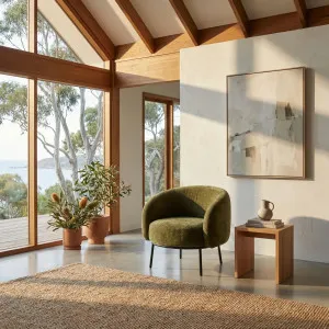 CAJOU II - Chenille & Metal Armchair by European Lifestyle, a Chairs for sale on Style Sourcebook
