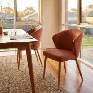 LURIS - Chenille & Oak Set of 2 Dining Chairs by European Lifestyle, a Dining Chairs for sale on Style Sourcebook