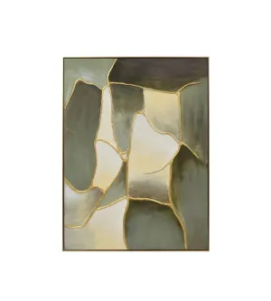 Hand-Painted Sage Mosaic I Wall Art Canvas 77cm x 102cm by Luxe Mirrors, a Prints for sale on Style Sourcebook