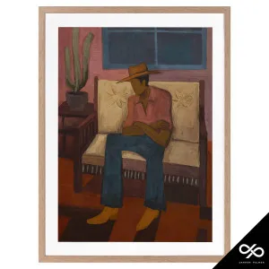 Shade Framed Print in 84 x 105cm Oak Stain by OZ Design, a Prints for sale on Style Sourcebook
