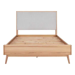 Nelson Double Bed Frame in Australian Messmate / Fabric Headboard by OZ Design, a Beds & Bed Frames for sale on Style Sourcebook