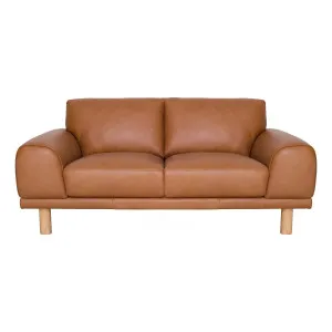 Felix 2 Seater Sofa in Jersey Leather Camel by OZ Design, a Sofas for sale on Style Sourcebook