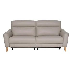 Banks 3 Seater Recliner Sofa in Leather Light Mocha by OZ Design, a Sofas for sale on Style Sourcebook