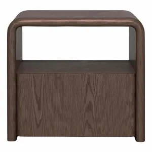 Halo Bedside Table in Dark Walnut by OZ Design, a Table & Bedside Lamps for sale on Style Sourcebook