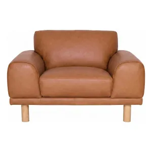 Felix Armchair in Jersey Leather Camel by OZ Design, a Chairs for sale on Style Sourcebook