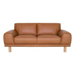 Felix 2.5 Seater Sofa in Jersey Leather Camel by OZ Design, a Sofas for sale on Style Sourcebook