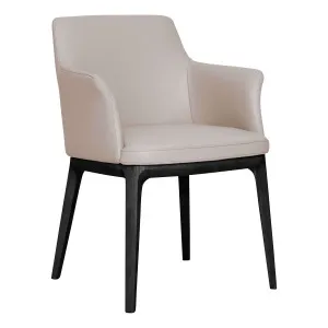 Hayes Carver Dining Chair in Leather Light Mocha  / Black by OZ Design, a Dining Chairs for sale on Style Sourcebook