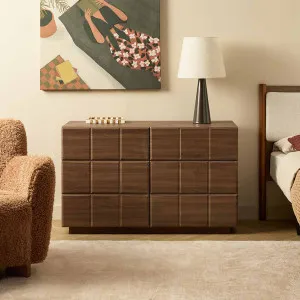 Sonny Checkerboard Six Drawer - Walnut - Mocka by Mocka., a Dressers & Chests of Drawers for sale on Style Sourcebook