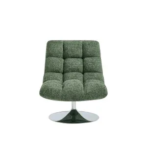 SOGLIO - Chenille & Chrome Swivel Armchair by European Lifestyle, a Chairs for sale on Style Sourcebook