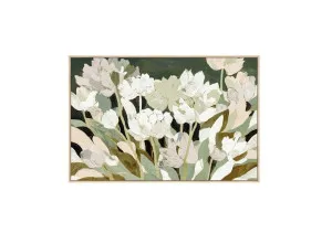 White Blooms Floral Wall Art Canvas 120cm x 80cm by Luxe Mirrors, a Prints for sale on Style Sourcebook