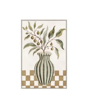 Olive Stripe Botanical Wall Art Canvas 120cm x 80cm by Luxe Mirrors, a Prints for sale on Style Sourcebook