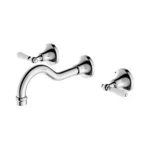 York Wall Basin Set With White Porcelain Lever Chrome by NERO, a Bathroom Taps & Mixers for sale on Style Sourcebook