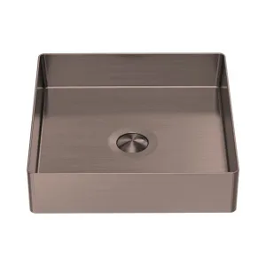 Opal Square 400mm Stainless Steel Basin Brushed Bronze by NERO, a Basins for sale on Style Sourcebook