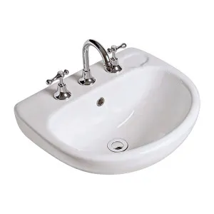Studio 500 Wall Basin - 3 Tap Hole - Overflow - Inc Fixing Kit by NERO, a Basins for sale on Style Sourcebook