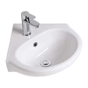 Studio 450 Corner Wall Basin - 1 Tap Hole Overflow - Inc Fixing Kit by NERO, a Basins for sale on Style Sourcebook