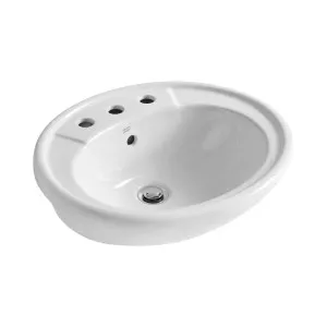 Studio 500 Semi Recessed Basin - 3 Tap Hole Overflow - Inc Fixing Kit by NERO, a Basins for sale on Style Sourcebook