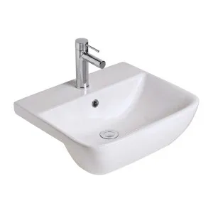 Cygnet 500 Semi Recessed Basin - 1 Taphole - Overflow by NERO, a Basins for sale on Style Sourcebook