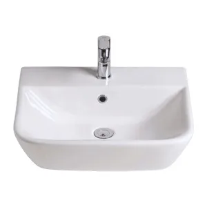 Cygnet 550 Wall Basin - 1 Taphole - Overflow - Inc Fixing Kit by NERO, a Basins for sale on Style Sourcebook