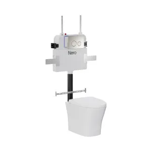 Signature Hygiene Rim BTW Toilet Suite with In-Wall Cistern & Push Plate - Brushed Nickel by NERO, a Toilets & Bidets for sale on Style Sourcebook