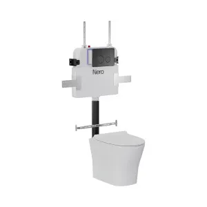 Signature Hygiene Rim BTW With CrystaSleek Seat With R&T In-wall Cistern and Push Plate Gun Metal by NERO, a Toilets & Bidets for sale on Style Sourcebook