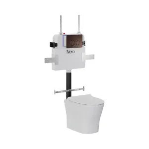 Signature Hygiene Rim BTW With CrystaSleek Seat With R&T In-wall Cistern and Push Plate Rome Bronze by NERO, a Toilets & Bidets for sale on Style Sourcebook