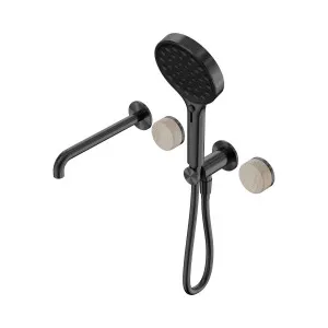 Serenity Progressive Shower System With Spout With Rome Travertine Handle And Serenity Hand Shower Brushed Nickel by NERO, a Shower Heads & Mixers for sale on Style Sourcebook