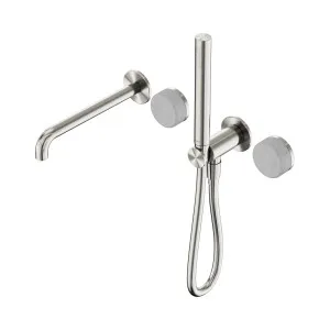 Serenity Progressive Shower System With Spout With Carrara Handle And Slim Shower Brushed Nickel by NERO, a Shower Heads & Mixers for sale on Style Sourcebook