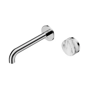 Serenity Progressive Wall Basin Mixer 185mm Spout With Rome Travertine Handle Gun Metal by NERO, a Bathroom Taps & Mixers for sale on Style Sourcebook