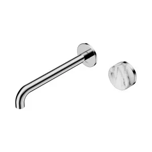 Serenity Progressive Wall Basin Mixer 220mm Spout With Rome Travertine Handle Gun Metal by NERO, a Bathroom Taps & Mixers for sale on Style Sourcebook
