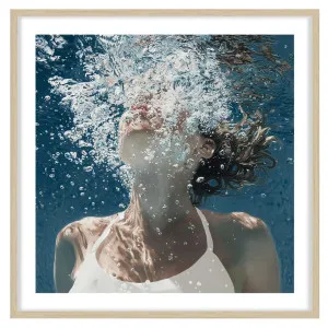 Blue Aqua Framed Print in 103 x 103cm Natural by OZ Design, a Prints for sale on Style Sourcebook