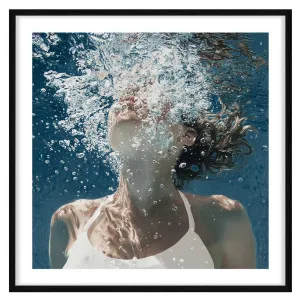 Blue Aqua Framed Print in 103 x 103cm Black by OZ Design, a Prints for sale on Style Sourcebook
