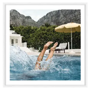 Dip Framed Print in 118 x 118cm White by OZ Design, a Prints for sale on Style Sourcebook