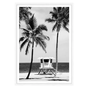 Bay Beach Tower Framed Print in 95 x 133cm White by OZ Design, a Prints for sale on Style Sourcebook
