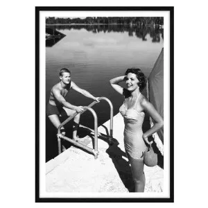 Retro Summer Amour Framed Print in 103 x 143cm Black by OZ Design, a Prints for sale on Style Sourcebook