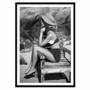 Retro Nancy Framed Print in 61 x 84cm Black by OZ Design, a Prints for sale on Style Sourcebook