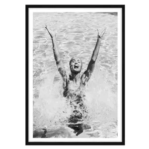 Retro Summer Splash Framed Print in 84 x 118cm Black by OZ Design, a Prints for sale on Style Sourcebook