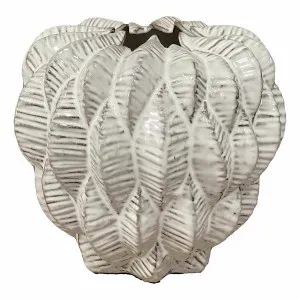 Apollo Leaf Vase Small 21x18.2cm in Whitewash by OZ Design, a Vases & Jars for sale on Style Sourcebook