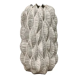 Apollo Leaf Vase Large 19.2x30.5cm in Whitewash by OZ Design, a Vases & Jars for sale on Style Sourcebook