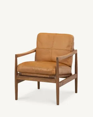 Den Armchair - Walnut & Leather by The Modern, a Chairs for sale on Style Sourcebook