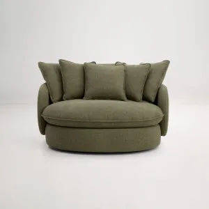 Cocoon Swivel Armchair - Luxe Palm Green by Lounge Lovers, a Chairs for sale on Style Sourcebook