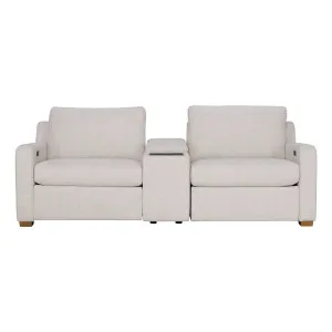 Angelo 2 Seater Recliner Sofa + Console in Paddington Marshmallow / Fabric Top by OZ Design, a Sofas for sale on Style Sourcebook