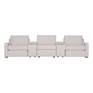 Angelo 3 Seater Recliner Sofa + Consoles in Paddington Marshmallow / Fabric Top by OZ Design, a Sofas for sale on Style Sourcebook