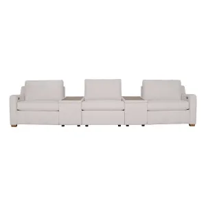 Angelo 3 Seater Recliner Sofa + Consoles in Paddington Marshmallow / Timber Top by OZ Design, a Sofas for sale on Style Sourcebook