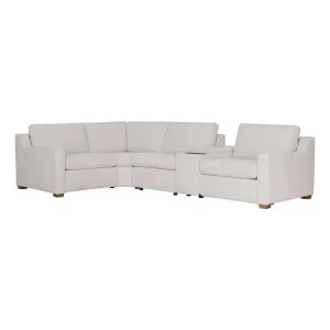 Angelo 4 Seater Modular Recliner Sofa + Console in Paddington Marshmallow / Fabric Top by OZ Design, a Sofas for sale on Style Sourcebook