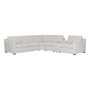 Angelo 5 Seater Modular Recliner Sofa + Console in Paddington Marshmallow / Fabric Top by OZ Design, a Sofas for sale on Style Sourcebook