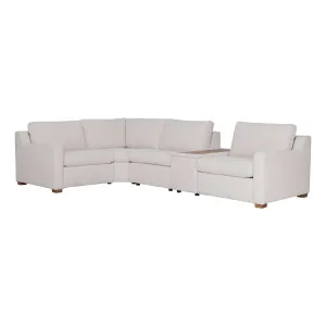 Angelo 4 Seater Modular Recliner Sofa + Console in Paddington Marshmallow / Timber Top by OZ Design, a Sofas for sale on Style Sourcebook