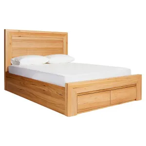Bellambi Natural Messmate Gas Lift Storage Bed Frame by James Lane, a Beds & Bed Frames for sale on Style Sourcebook