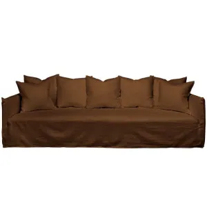 Como Linen Deep Sofa Cocoa - 3.5 Seater by James Lane, a Sofas for sale on Style Sourcebook